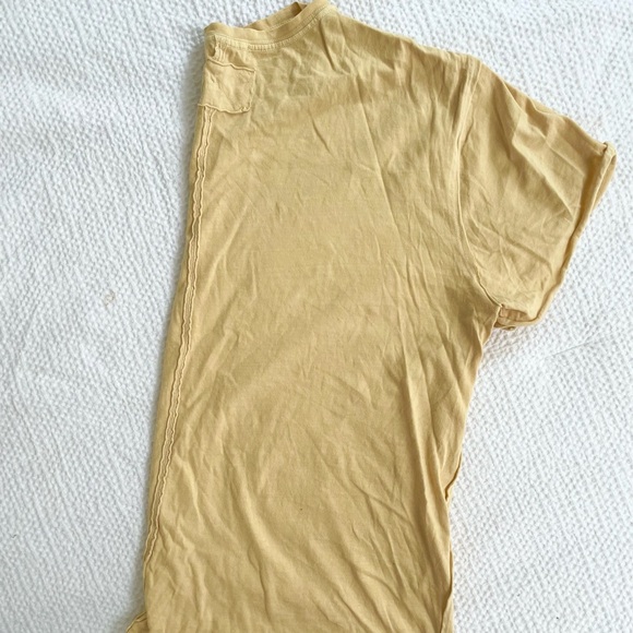 Free People Nina Tee white soft oversized tee in butter yellow in Medium - Picture 5 of 8